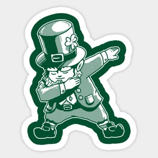 Dabechaun Dabbing Leprechaun St. Patrick's Day T-Shirt White II Sticker